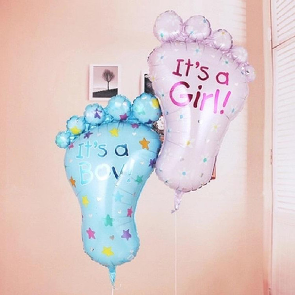 2 PCS Baby Birthday Decoration Background Layout Feet Helium Lift off Aluminum Foil Balloon, Size:4679cm(Blue)