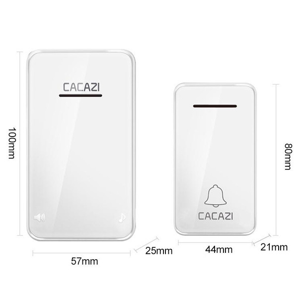 CACAZI FA8 Self-Powered Wireless Doorbell, EU Plug(White)