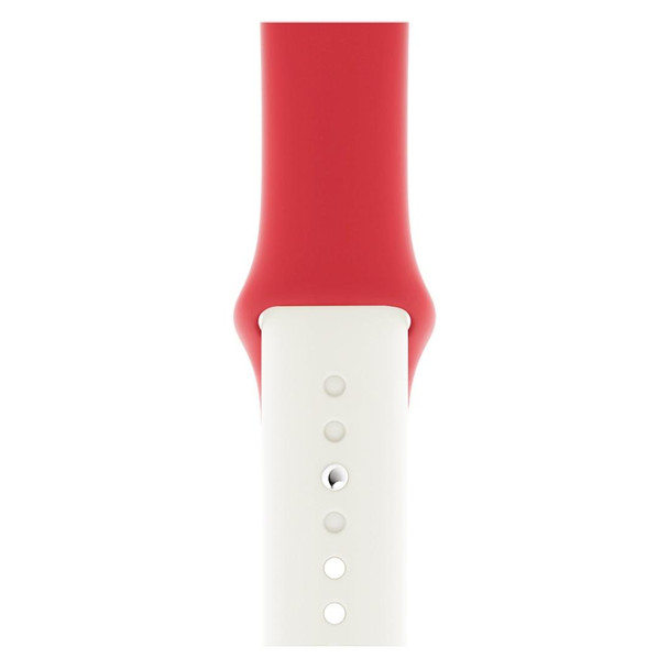Double Colors Silicone Watch Band for Apple Watch Series 3 & 2 & 1 42mm(White+Red)