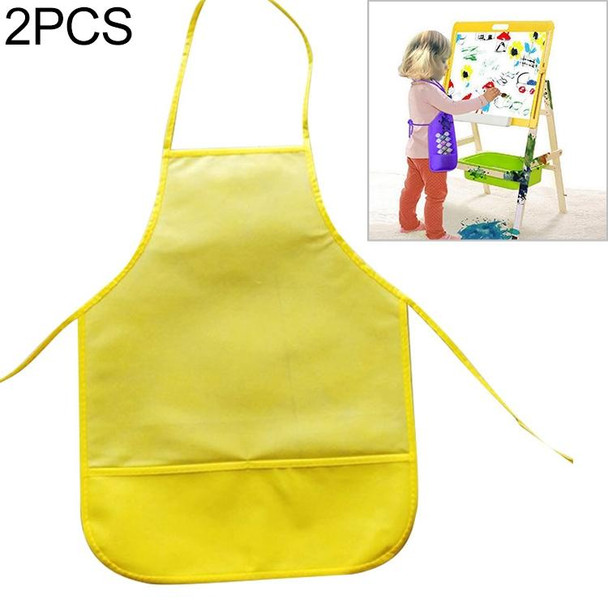 2 PCS  Non-woven Apron Home Painting Clothes for Children(Yellow)