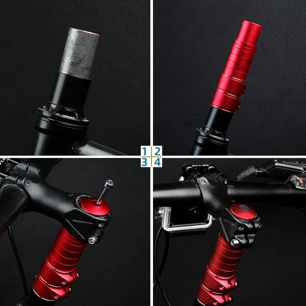 FMFXTR Mountain Bike Handlebar Aluminum Alloy Height Increaser, Increase Height:8.5cm(Red)