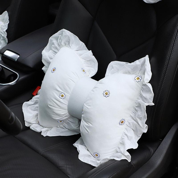 Bow Car Head Pillow Car Seat Neck Pillow Comfortable Cotton Car Supplies, Colour: Sun Flower Lumbar Pillow