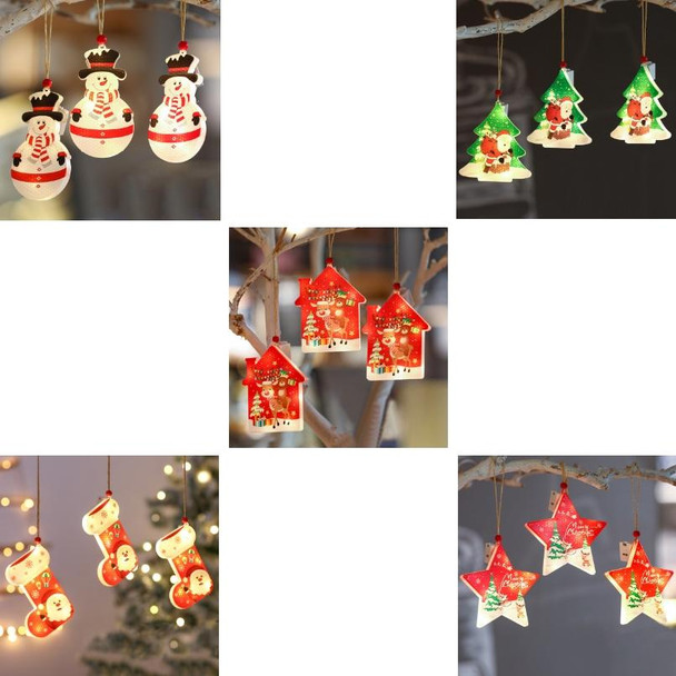 3 PCS / Set Christmas Decoration Lights LED Window Holiday Decoration Small Lanterns(Christmas Tree)