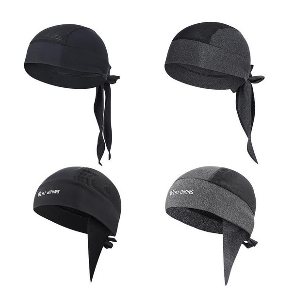 West Biking Summer Ice Silk Pirate Cap Riding Cap Men And Women  Outdoor Windproof Sunscreen Headgear, Size: Free Size(Tying Rope Gray)