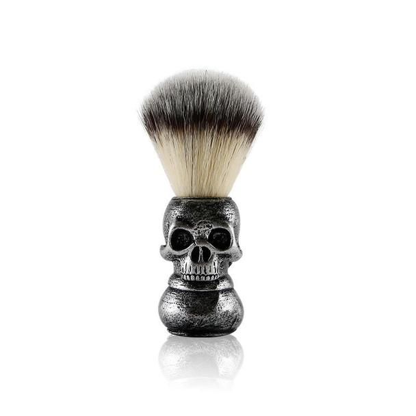 Skull Cleansing Shaving and Foaming Tools, Color Classification: Beard Brush Silver