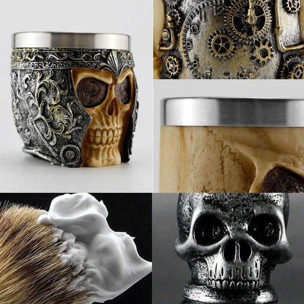 Skull Cleansing Shaving and Foaming Tools, Color Classification: Skull Head Beard Brush