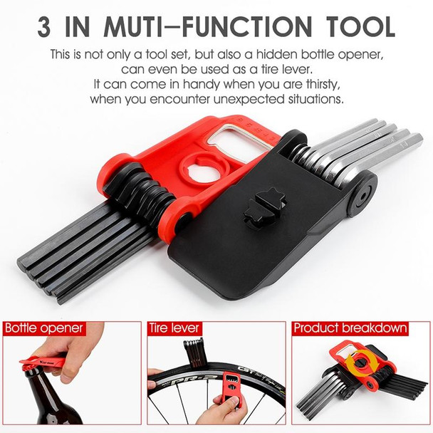 West Biking 16 In 1 Bicycle Repair Tool Multi-Function Wrench Hex Tool Riding Equipment(Black Yellow)