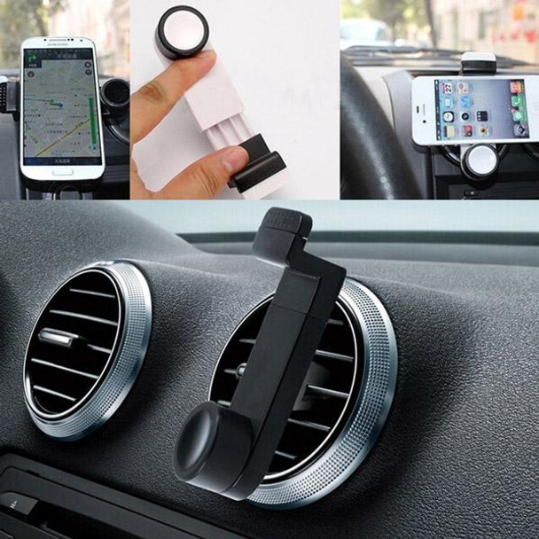 Portable Air Vent Car Mount Holder, - iPhone, Galaxy, Sony, Lenovo, HTC, Huawei, and other Smartphones (White + Grey)(White)