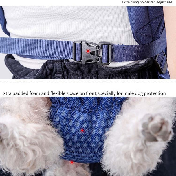 Doglemi Pet Outing Backpack Dog Shoulder Chest Bag Breathable Mesh Dog Cat Bag, Size:L(Gray)