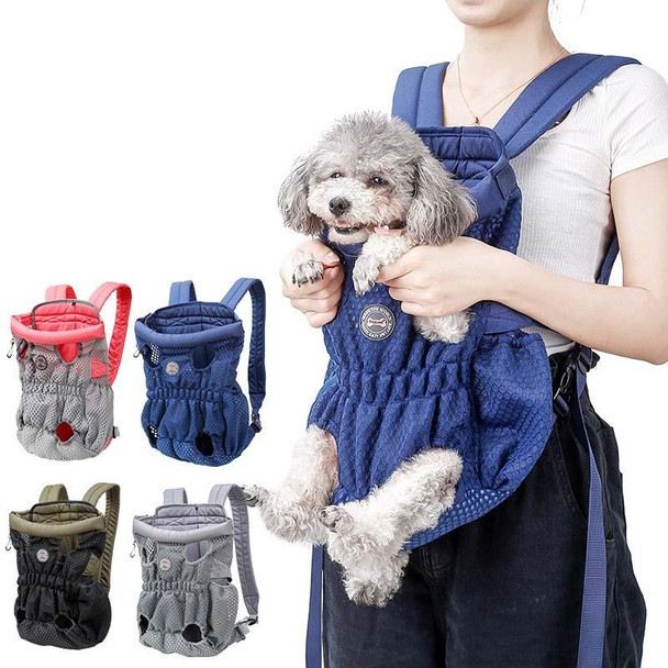 Doglemi Pet Outing Backpack Dog Shoulder Chest Bag Breathable Mesh Dog Cat Bag, Size:M(Gray)