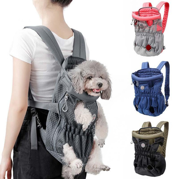 Doglemi Pet Outing Backpack Dog Shoulder Chest Bag Breathable Mesh Dog Cat Bag, Size:M(Gray)