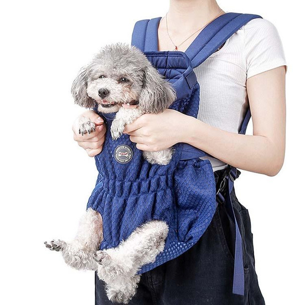 Doglemi Pet Outing Backpack Dog Shoulder Chest Bag Breathable Mesh Dog Cat Bag, Size:M(Blue)