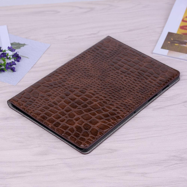 Samsung Galaxy Tab A7 T500 Crocodile Texture Leather Tablet Case(Brown)