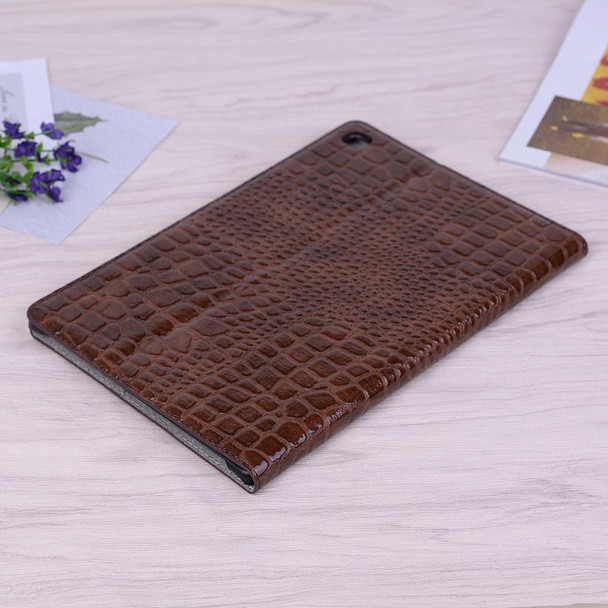 Samsung Galaxy Tab A7 T500 Crocodile Texture Leather Tablet Case(Brown)