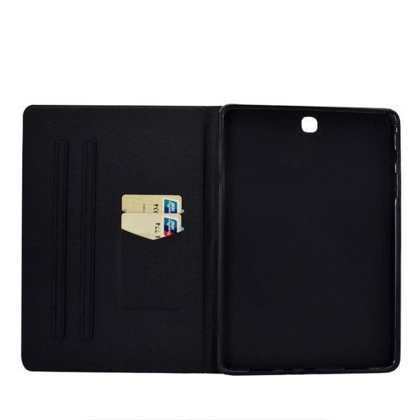 Samsung Galaxy Tab A 9.7 T550 / T555C Voltage Painted Pattern Tablet PC Protective Leather Case with Bracket & Card Slots & Sleep / Wake-up & Anti-skid Strip(Blue Cat)