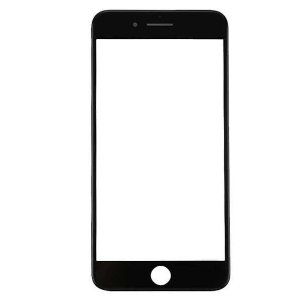 iPhone 8 Plus Front Screen Outer Glass Lens with Front LCD Screen Bezel Frame(Black)