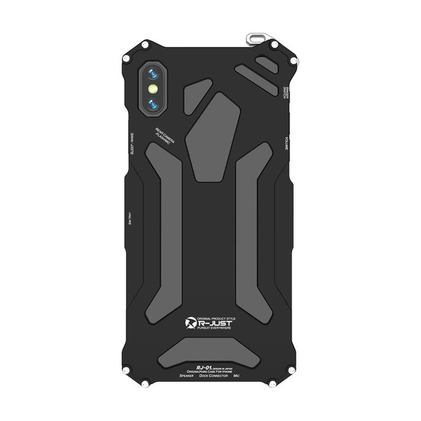 iPhone XS Max R-JUST Shockproof Armor Metal Protective Case(Black)