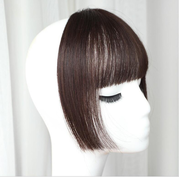 Women Fake Fringe Clip In Bangs Hair Extensions with High Temperature Synthetic Fiber(Light Brown)