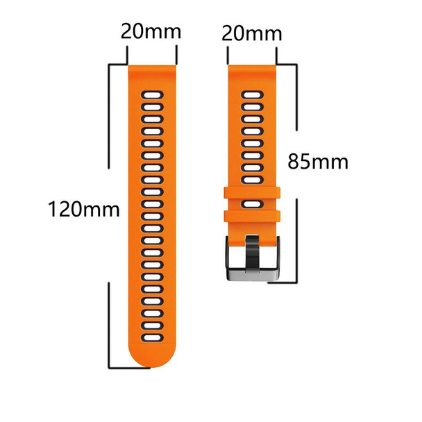 Samsung Galaxy Watch 4 Classic 46mm 20mm Mixed-Color Silicone Watch Band(White Orange)