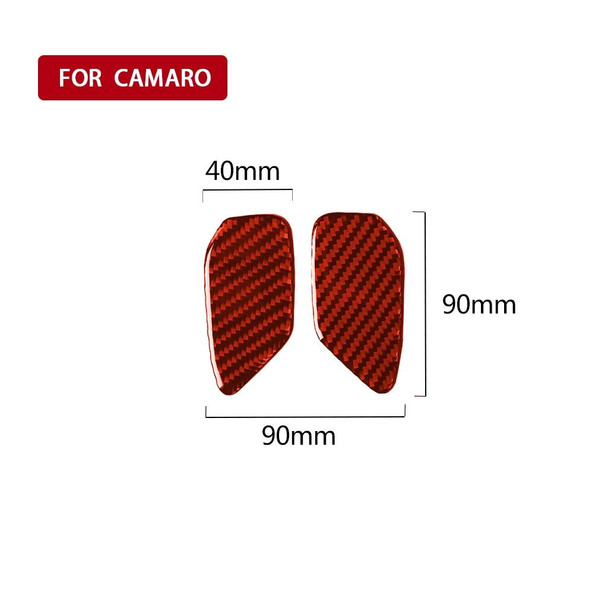 Car Carbon Fiber Inside Door Bowl Decorative Sticker for Chevrolet Camaro 2017-2019, Left and Right Drive Universal (Red)