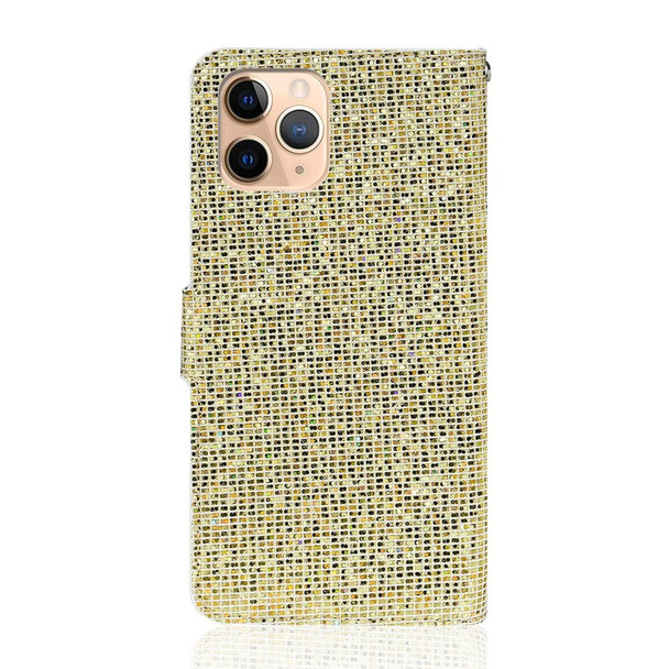 iPhone 11 Pro Max Glitter Powder Horizontal Flip Leather Case with Card Slots & Holder & Lanyard(Gold)