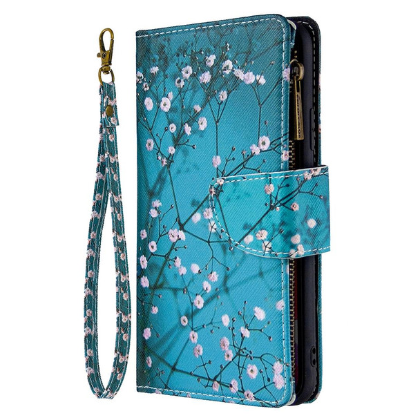 iPhone 11 Pro Max Colored Drawing Pattern Zipper Horizontal Flip Leather Case with Holder & Card Slots & Wallet(Plum Blossom)