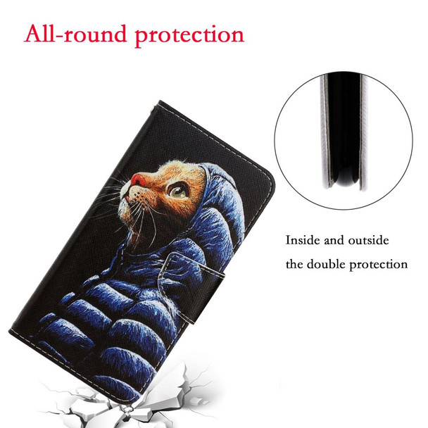 iPhone 11 Pro Max 3D Colored Drawing Horizontal Flip PU Leather Case with Holder & Card Slots & Wallet(Down Jacket Cat)
