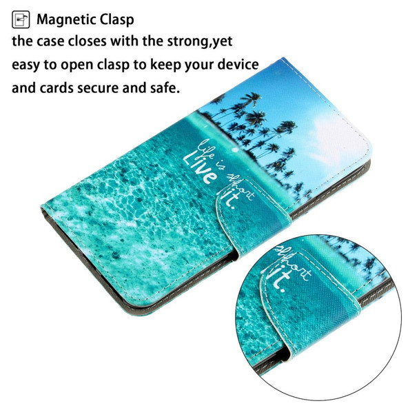 iPhone 11 3D Colored Drawing Horizontal Flip PU Leather Case with Holder & Card Slots & Wallet(Coconut Tree)