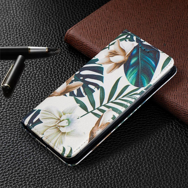 Colored Drawing Pattern Invisible Magnetic Horizontal Flip PU Leatherette Case with Holder & Card Slots & Wallet - iPhone 11 Pro Max(Red Leaves)