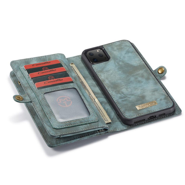 CaseMe-008 Detachable Multifunctional Horizontal Flip Leatherette Case with Card Slot & Holder & Zipper Wallet & Photo Frame - iPhone 11 Pro Max(Blue)