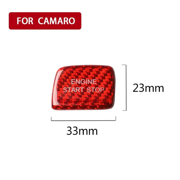 Car Carbon Fiber One-button Start Button Decorative Sticker for Chevrolet Camaro 2016-2019 (Red)