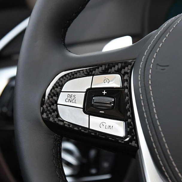 Car Carbon Fiber Steering Wheel Button Configuration B Decorative Sticker for BMW 5 Series G30/G38 X3 G01/G08
