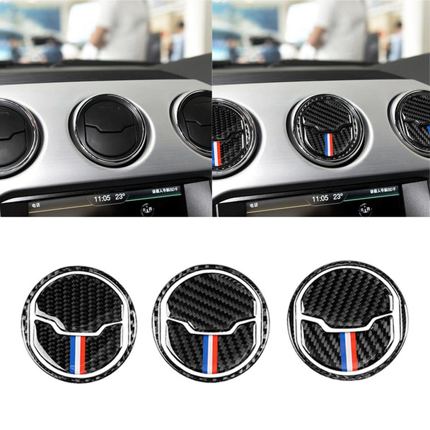 9 PCS Car USA Color Carbon Fiber Air Outlet Decorative Sticker - Ford Mustang 2015-2017