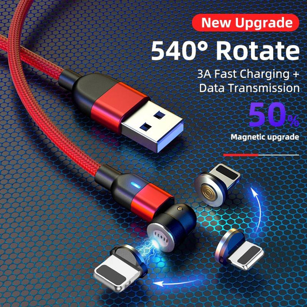 2m 3A Output USB to 8 Pin 540 Degree Rotating Magnetic Data Sync Charging Cable(Red)