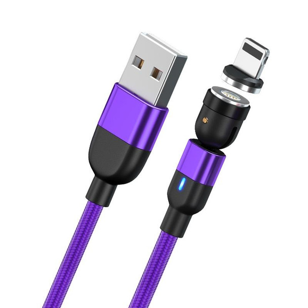 2m 3A Output USB to 8 Pin 540 Degree Rotating Magnetic Data Sync Charging Cable(Purple)