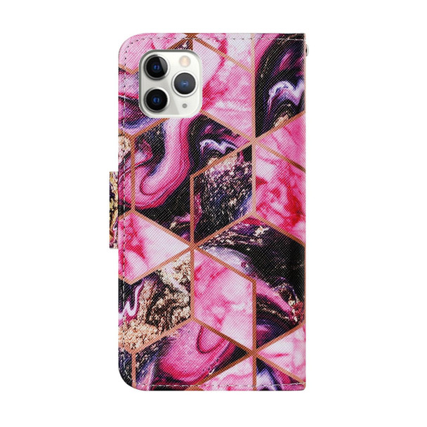 Coloured Drawing Pattern Horizontal Flip PU Leatherette Case with Holder & Card Slots & Wallet & Lanyard - iPhone 11 Pro Max(Purple Marble)