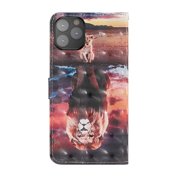 iPhone 11 Pro Max 3D Painting Colored Drawing Pattern Horizontal Flip TPU + PU Leather Case with Holder & Card Slots & Wallet & Lanyard(Dream Lion)