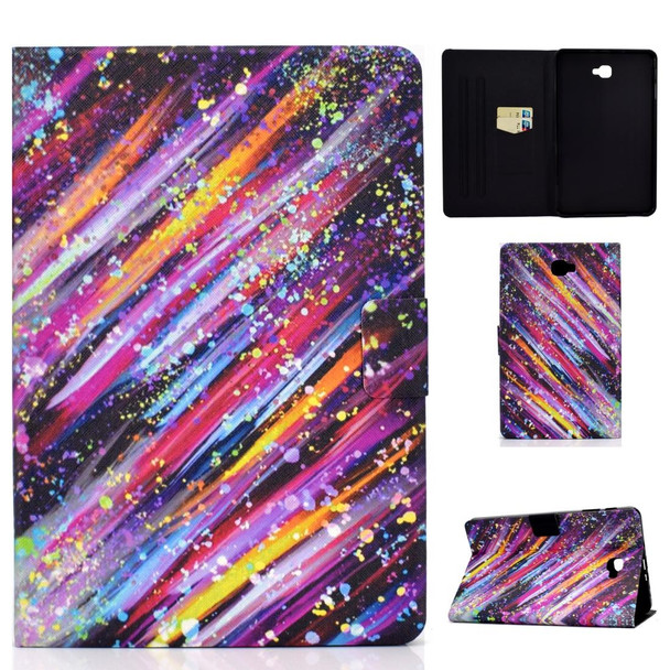 Samsung Galaxy Tab A 10.1 (2016) T580 / T585 Voltage Painted Pattern Tablet PC Protective Leather Case with Bracket & Card Slots & Sleep / Wake-up & Anti-skid Strip(Meteor)