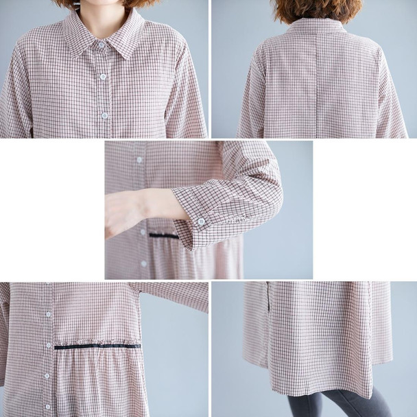 Large Size Loose Looking Thin Western Style Mid-length Shirt (Color:As Shown Size:M)