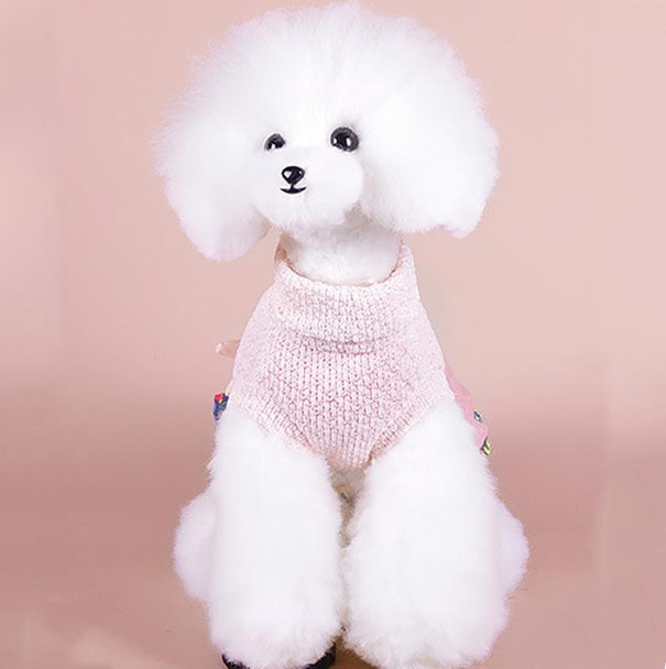 Autumn And Winter Pet Skirt Teddy Bichon Hiromi Schnauzer Yorkshire Small Dog Clothes, Size: L(Pink)