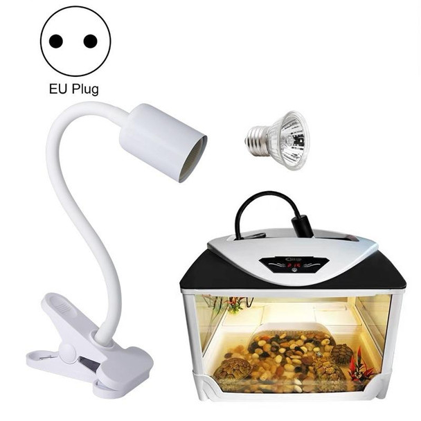 ZY-UAB Turtle Backlight UVA Heated Climbing Pet Backlight, EU Plug With Bulb(White Elbow Long Light Stand)