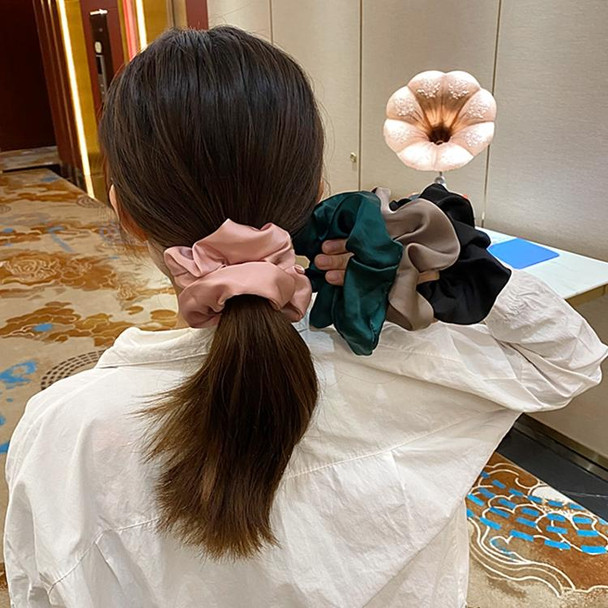 2 PCS Large Intestine Ring Hair Band Women Fabric Ponytail Seamless Stretch Hair Jewelry(Deep cyan)