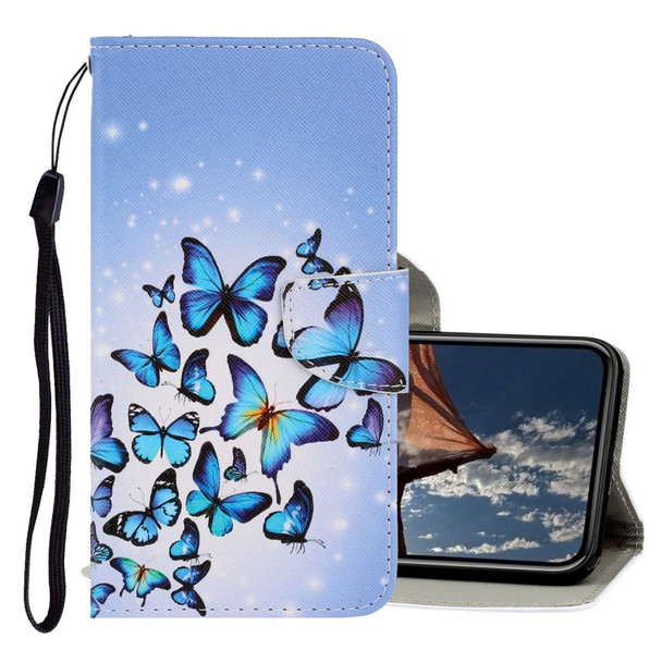 iPhone 11 3D Colored Drawing Horizontal Flip PU Leather Case with Holder & Card Slots & Wallet(Multiple Butterflies)