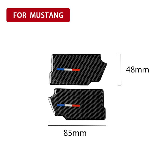 2 PCS Car USA Color Carbon Fiber Door Inner Handle Wrist Panel Decorative Sticker - Ford Mustang 2015-2017