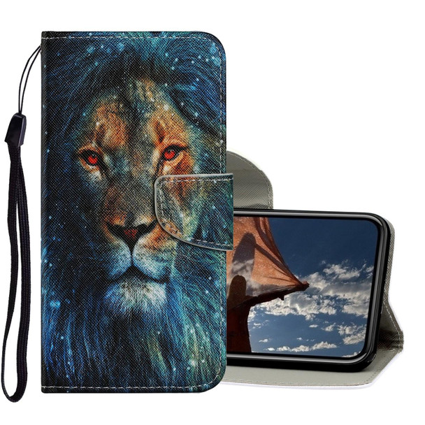 Coloured Drawing Pattern Horizontal Flip PU Leatherette Case with Holder & Card Slots & Wallet & Lanyard - iPhone 11 Pro Max(Lion)