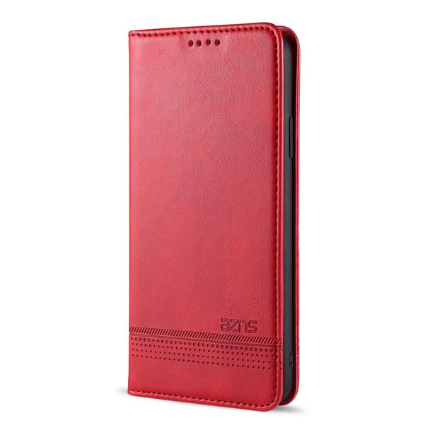 iPhone 11 Pro Max AZNS Magnetic Calf Texture Horizontal Flip Leather Case with Card Slots & Holder & Wallet(Red)