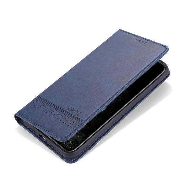 iPhone 11 Pro Max AZNS Magnetic Calf Texture Horizontal Flip Leather Case with Card Slots & Holder & Wallet(Dark Blue)