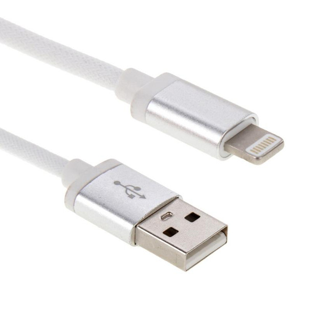 1m Net Style Metal Head 8 Pin to USB Data / Charger Cable,  - iPhone XR / iPhone XS MAX / iPhone X & XS / iPhone 8 & 8 Plus / iPhone 7 & 7 Plus / iPhone 6 & 6s & 6 Plus & 6s Plus / iPad(White)