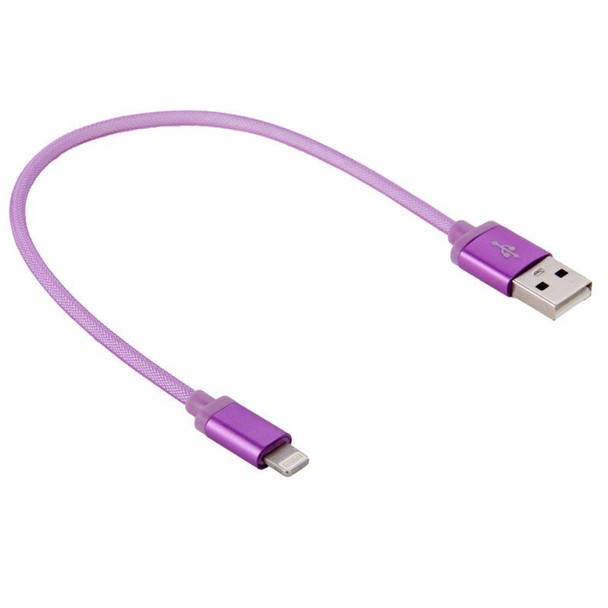 1m Net Style Metal Head 8 Pin to USB Data / Charger Cable,  - iPhone XR / iPhone XS MAX / iPhone X & XS / iPhone 8 & 8 Plus / iPhone 7 & 7 Plus / iPhone 6 & 6s & 6 Plus & 6s Plus / iPad(Purple)