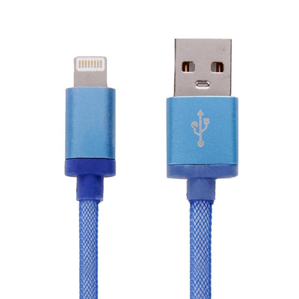 1m Net Style Metal Head 8 Pin to USB Data / Charger Cable,  - iPhone XR / iPhone XS MAX / iPhone X & XS / iPhone 8 & 8 Plus / iPhone 7 & 7 Plus / iPhone 6 & 6s & 6 Plus & 6s Plus / iPad(Blue)